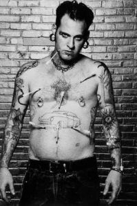Tony_Ward_Photography_studio_early_work_Alternative_Lifestyles_portrait_series_subject_Electric_Factory_entertainment_needle_piercings_tattoos_male