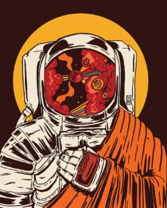 article about science astronaut illustrated by artist thomcat23.