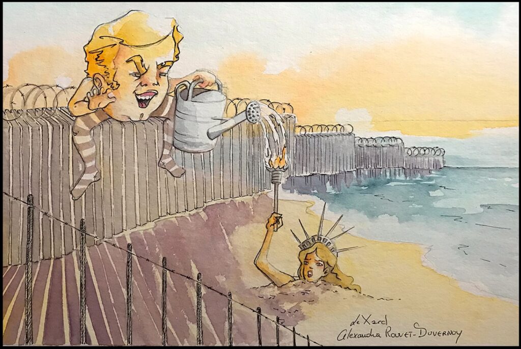 Illustration art representing Trump as Humpty Dumpty