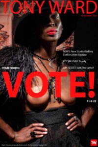Homepage for www.TonyWard.com featuring model Ade Jaiye for November 2022