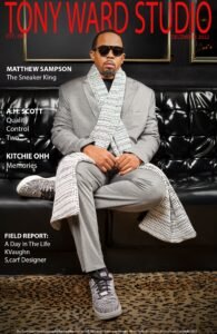 Matthew Sampson featured on the homepage of Tony Ward studio December 2022. article The Sneaker King