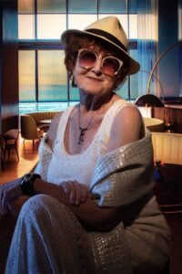Portrait of the legendary private investigator Miss Kitty Hailey. Photographed by Tony Ward, Copyright 2023