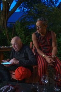 Legendary photographers George Krause and Tony Ward sit together