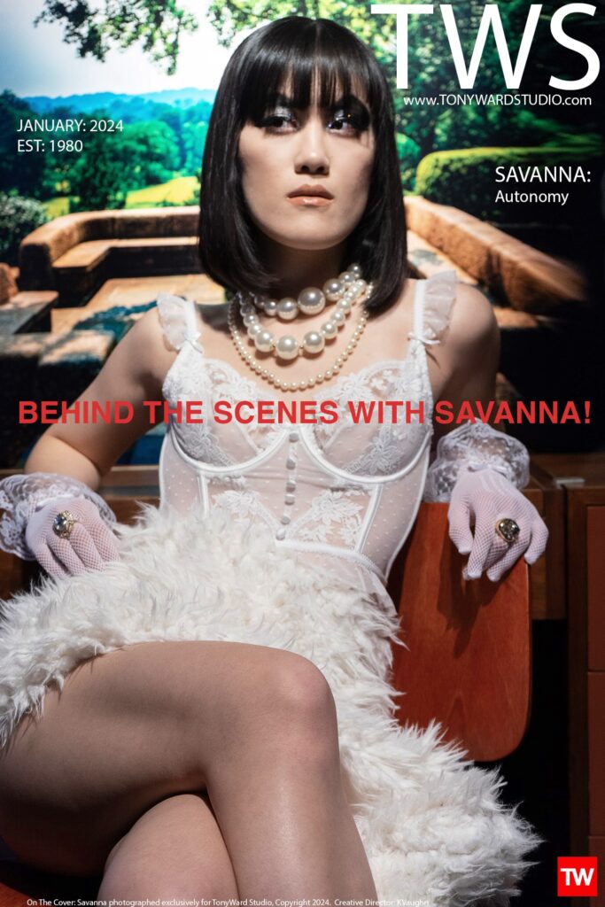 Fetish model Savanna on the homepage cover for www.TonyWardstudio.com