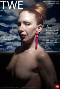 Influencer Katie Kerl models topless for the February cover of Tony Ward Erotica