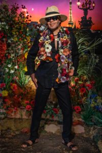 Milton White models KVaughn scave 100% linen 2024 summer collection