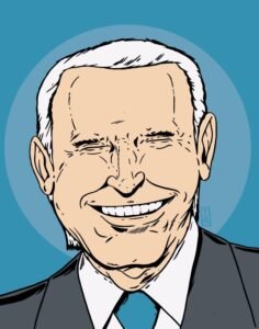 Illustration of a blinking President Joe Biden