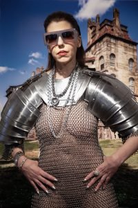 woman wearing vintage armor by Tony Ward Studio