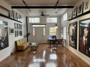 Tony Ward Studio South Facing entrance seating area and executive desk
